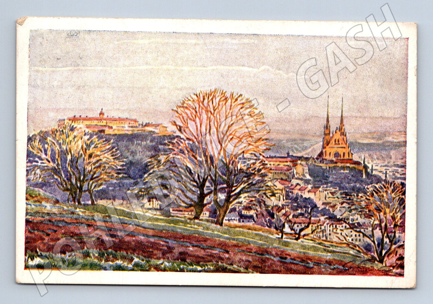 Pohlednice Brno katedrála Špilberk starší pohled prošlá 1952 (M8310)