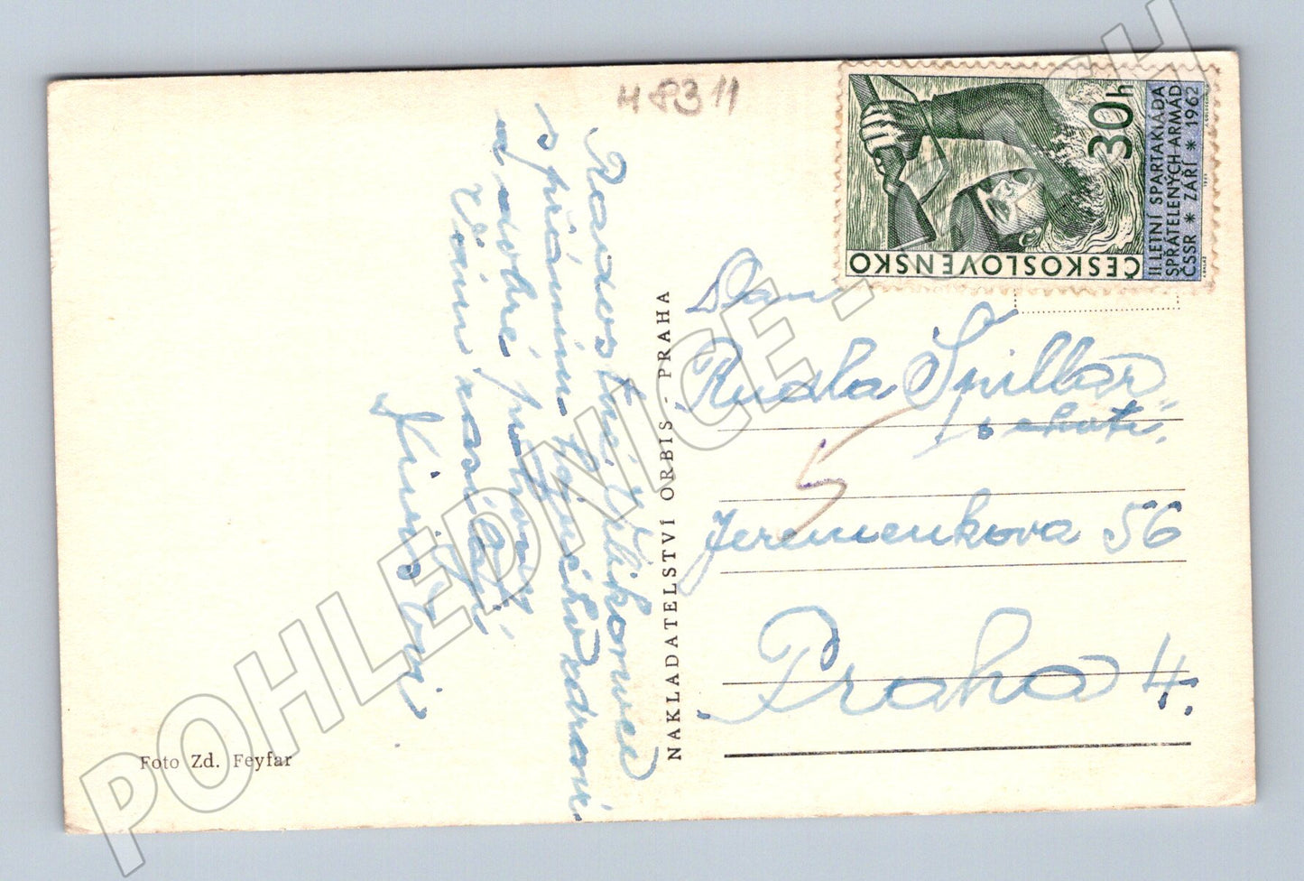 Pohlednice Jarní pozdrav horská krajina ČSR popsaná stará (M8311)