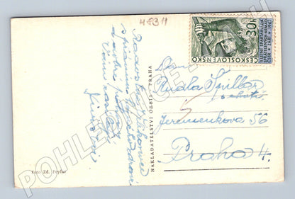 Pohlednice Jarní pozdrav horská krajina ČSR popsaná stará (M8311)