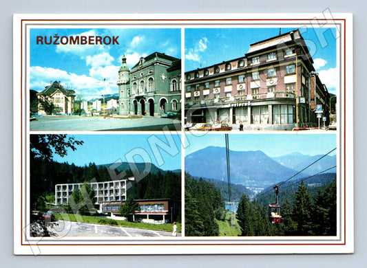 Pohlednice Ružomberok kulturní dům hotel lanovka prošlá (M8313)