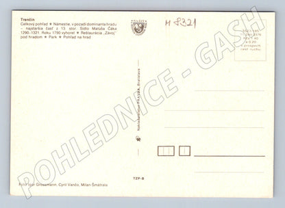 Pohlednice Trenčín koláž hrad park město Slovensko (M8321)