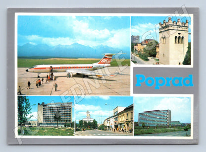 Postcard Poprad CSA plane and Tatras airport motif (M8337)