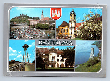 Postcard Bratislava multi-view historical stamp postmark (M8338)
