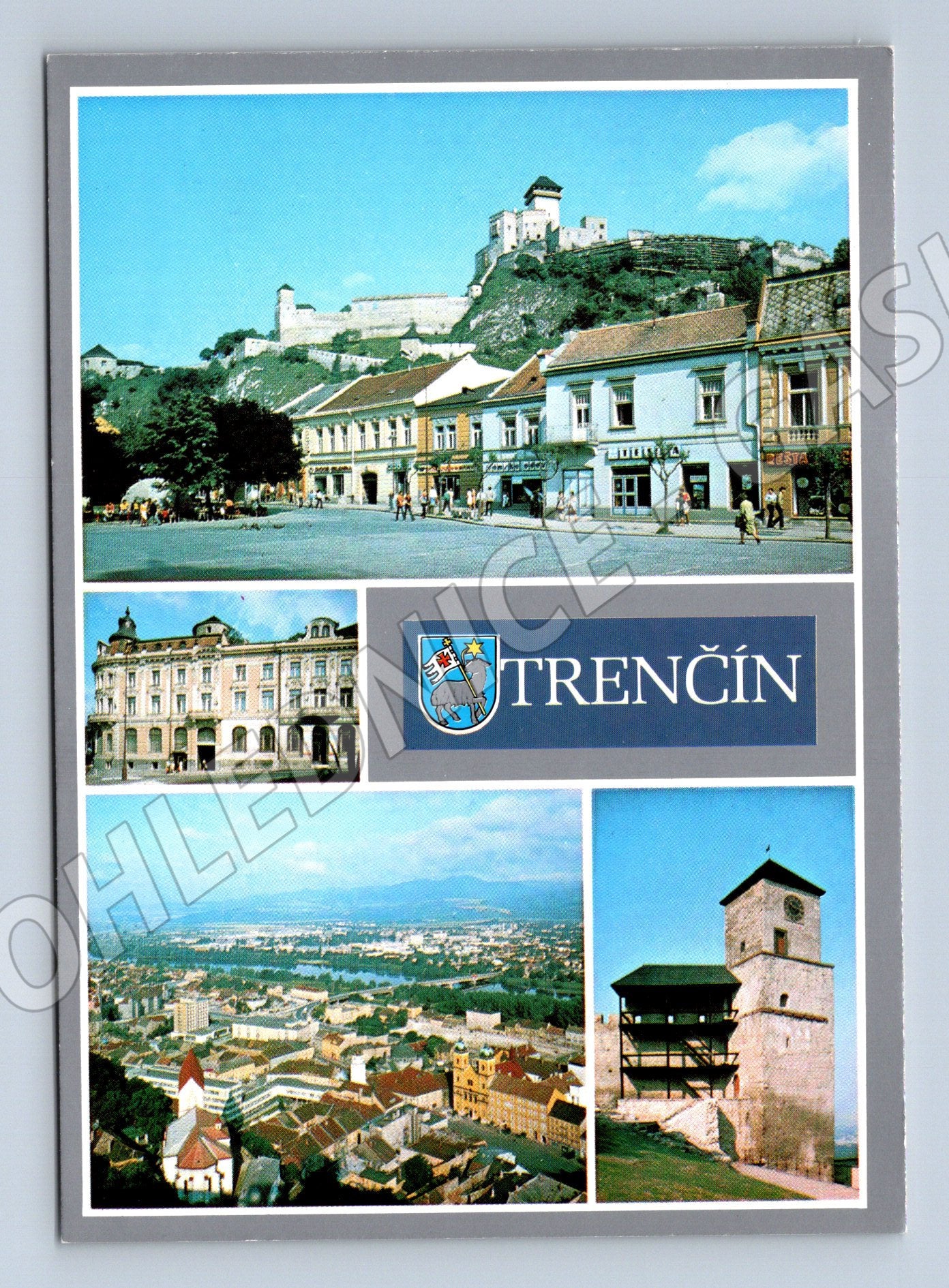 Postcard Trenčín Castle Clock Tower Mierové náměstí (M8350)