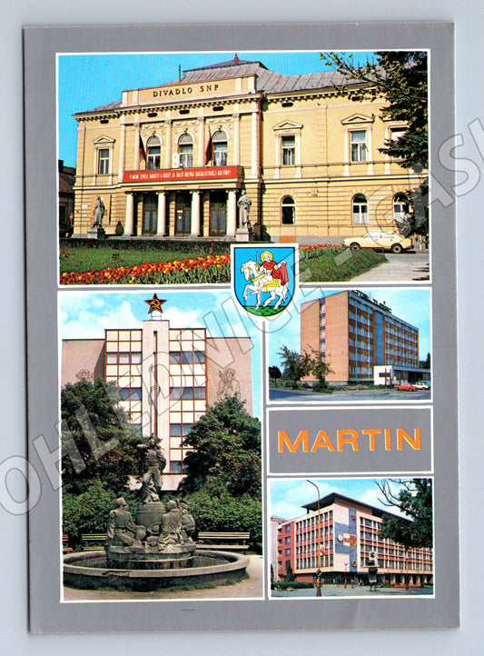 Postcard Martin Slovakia multi-view circa 1970s (M8354)