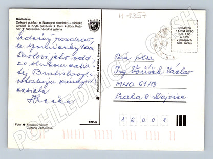 Postcard Bratislava multi-view postmarked (M8357)