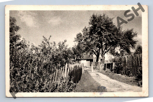 Pohlednice vesnická cesta Mělník 1936 (M836)