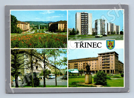 Postcard Třinec multi-view stamp 1971 period motif (M8363)