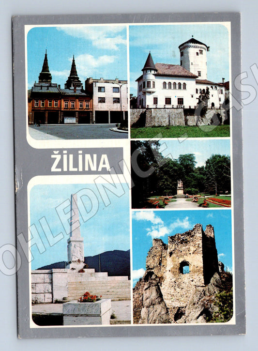 Postcard Žilina Slovakia multi-view stamp 1983 (M8367)