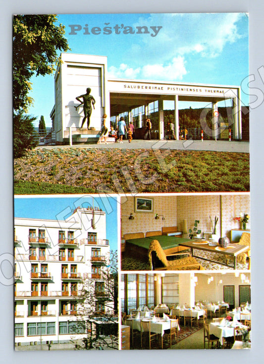 Postcard Piešťany Colonnade Bridge Bathhouse Yalta (M8371)