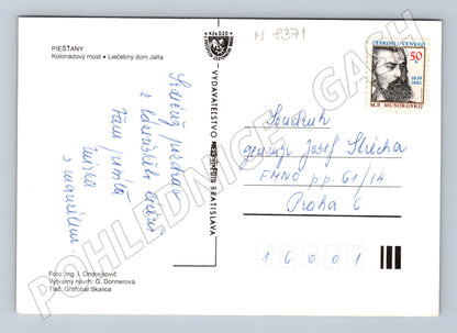 Postcard Piešťany Colonnade Bridge Bathhouse Yalta (M8371)