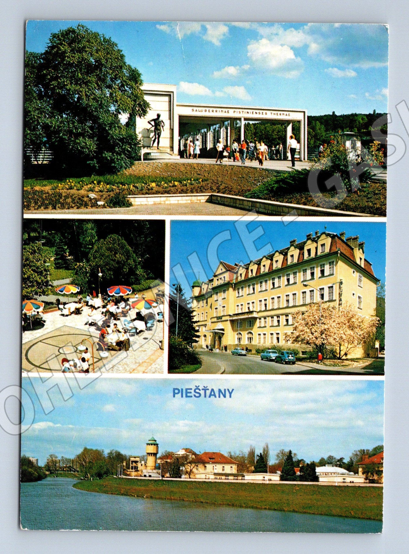 Postcard Piešťany spa town Slovakia small format (M8375)