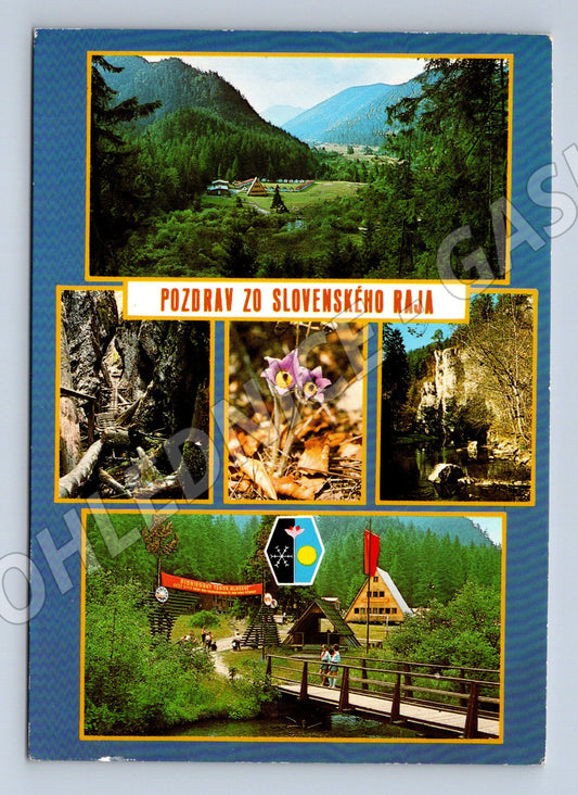 Postcard Slovak Paradise greetings old postcard Czechoslovakia (M8382)