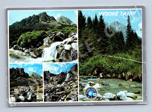 Postcard High Tatras multiple view, used by post (M8384)
