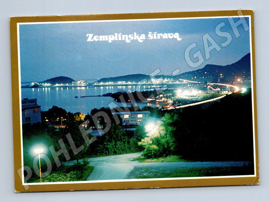 Postcard Zemplínska Šírava night view 1981 Slovakia (M8387)