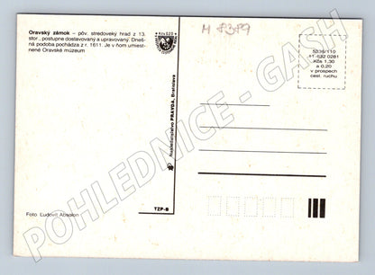 Postcard Orava Castle Slovakia 13th century castle motif (M8389)