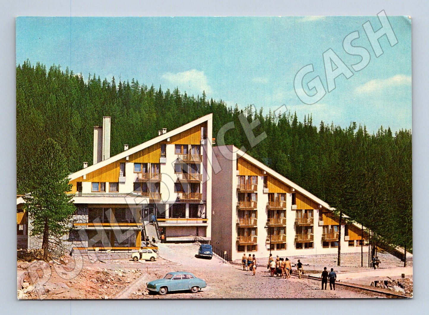 Postcard Strbské Pleso Hotel FIS High Tatras historical (M8391)