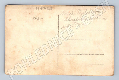 Pohlednice Chroustovice zámek historická dětská skupina škola (M8403)