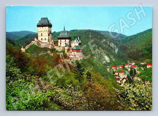 Pohlednice Hrad Karlštejn kolorovaná prošlá ČSSR (M8410)