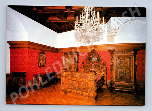 Pohlednice Bouzov knížecí ložnice odeslaná 1993 (M8411)