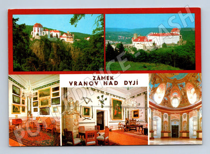 Pohlednice Vranov nad Dyjí zámek interiéry exteriéry 1989 (M8412)