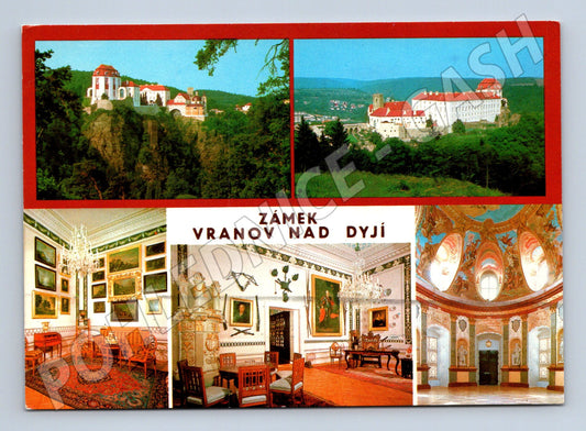 Pohlednice Vranov nad Dyjí zámek interiéry exteriéry 1989 (M8412)
