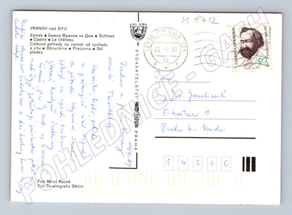 Pohlednice Vranov nad Dyjí zámek interiéry exteriéry 1989 (M8412)