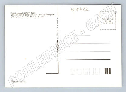 Pohlednice Krásný Dvůr zámecký park velký formát (M8422)