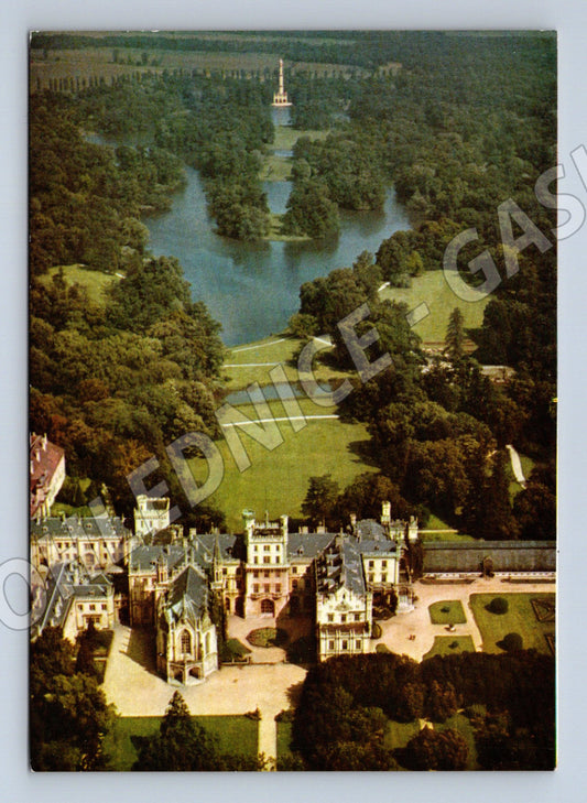 Pohlednice Lednice státní zámek letecký pohled Orbis (M8428)