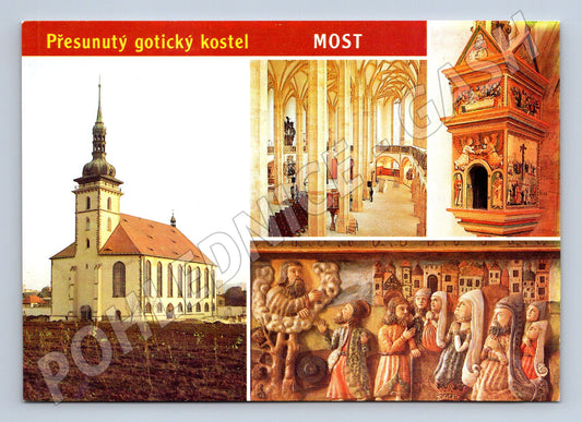 Pohlednice Přesunutý gotický kostel Most historická památka (M8436)