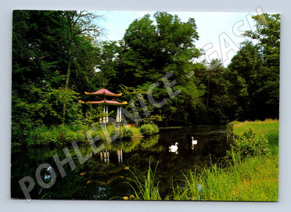 Pohlednice Kroměříž Podzámecká zahrada rybník a pavilon (M8440)