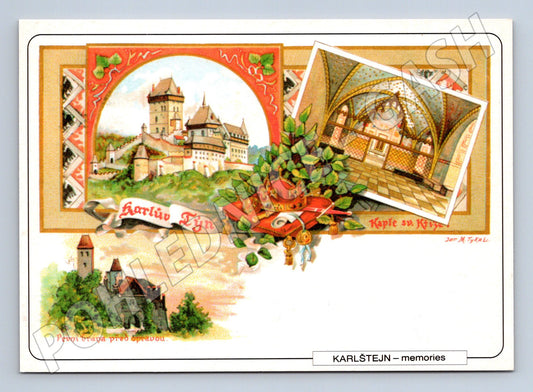 Pohlednice Karlštejn historický hrad čistá nepoužitá (M8444)