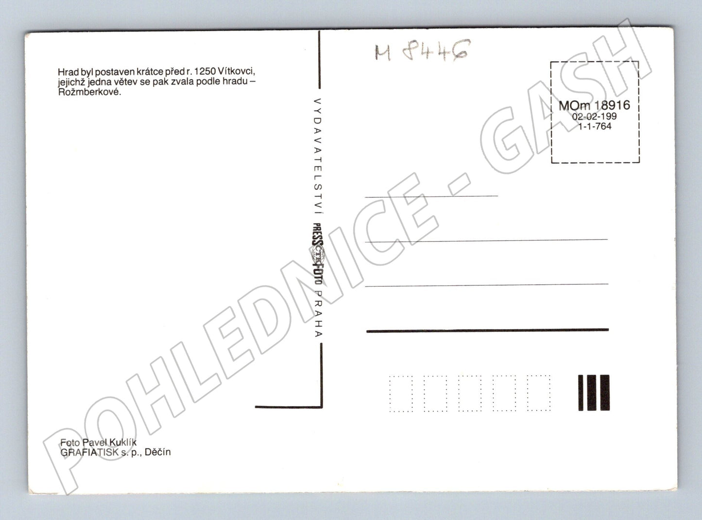 Pohlednice Hrad Rožmberk interiéry portréty celkový pohled (M8446)