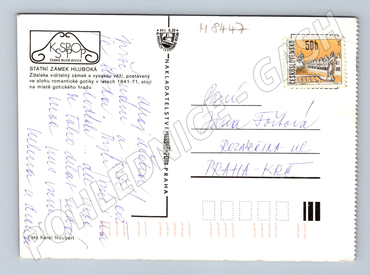 Pohlednice Hluboká státní zámek letecký pohled ČR (M8447)