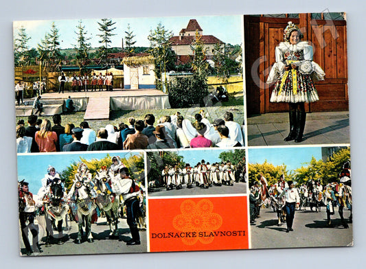 Pohlednice Dolňácké slavnosti folklor kroje průvod 1980 (M8453)