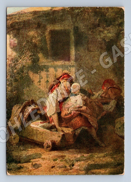 Pohlednice Josef Navrátil venkovská scéna prošlá poštou (M8458)