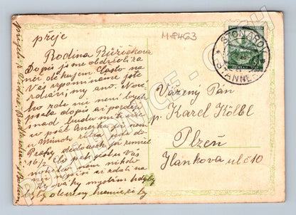 Pohlednice Velikonoční folklor kroje použité razítko Stanovany (M8463)