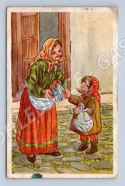 Pohlednice Velikonoční etnografie vesnický motiv kroje (M8465)