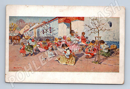 Pohlednice Joža Uprka Jarní zábavy folklor etnografie (M8469)