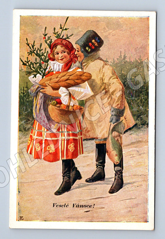 Pohlednice Vánoční pohlednice lidový motiv K Šimůnek (M8471)