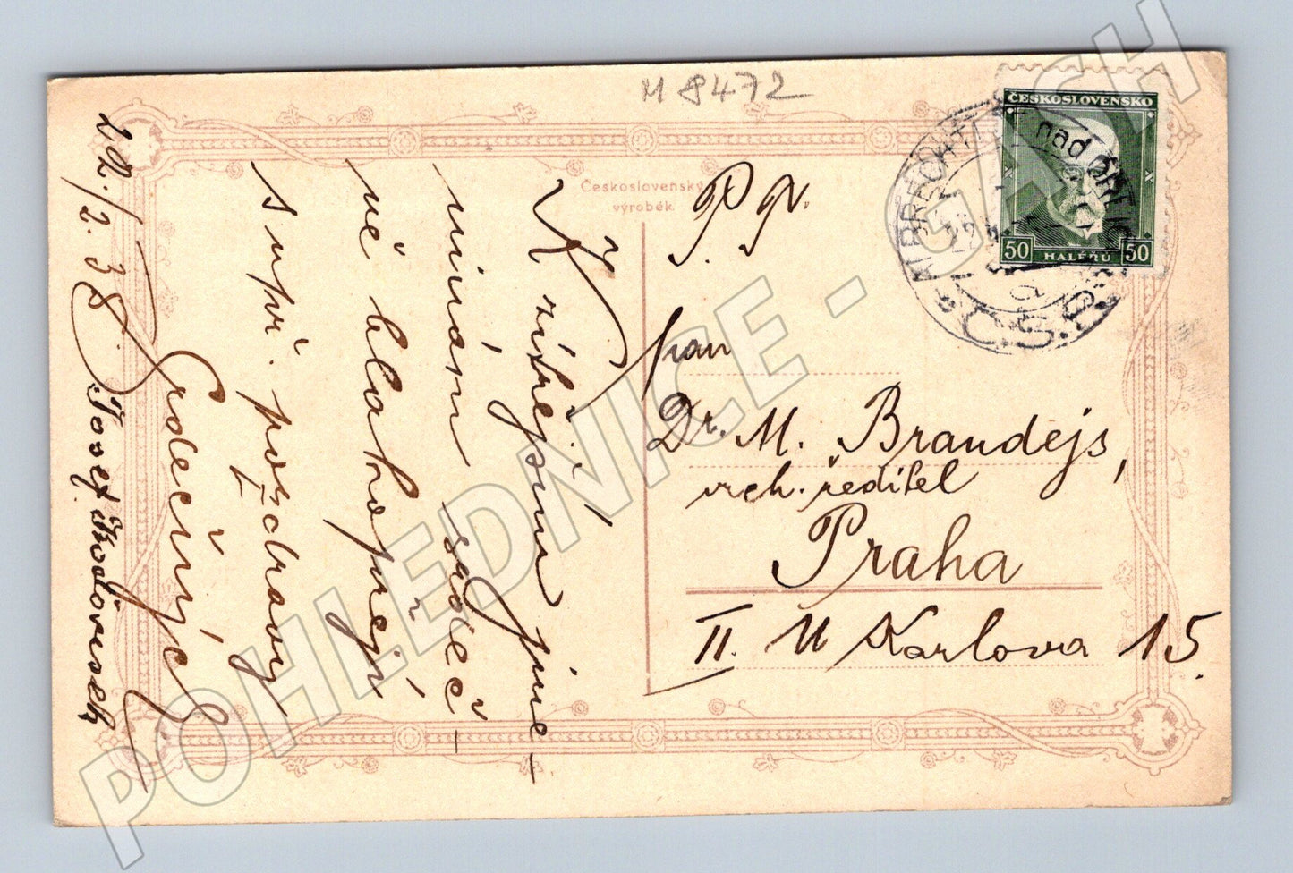 Pohlednice Slovácká píseň dívka v kroji J Štursa (M8472)