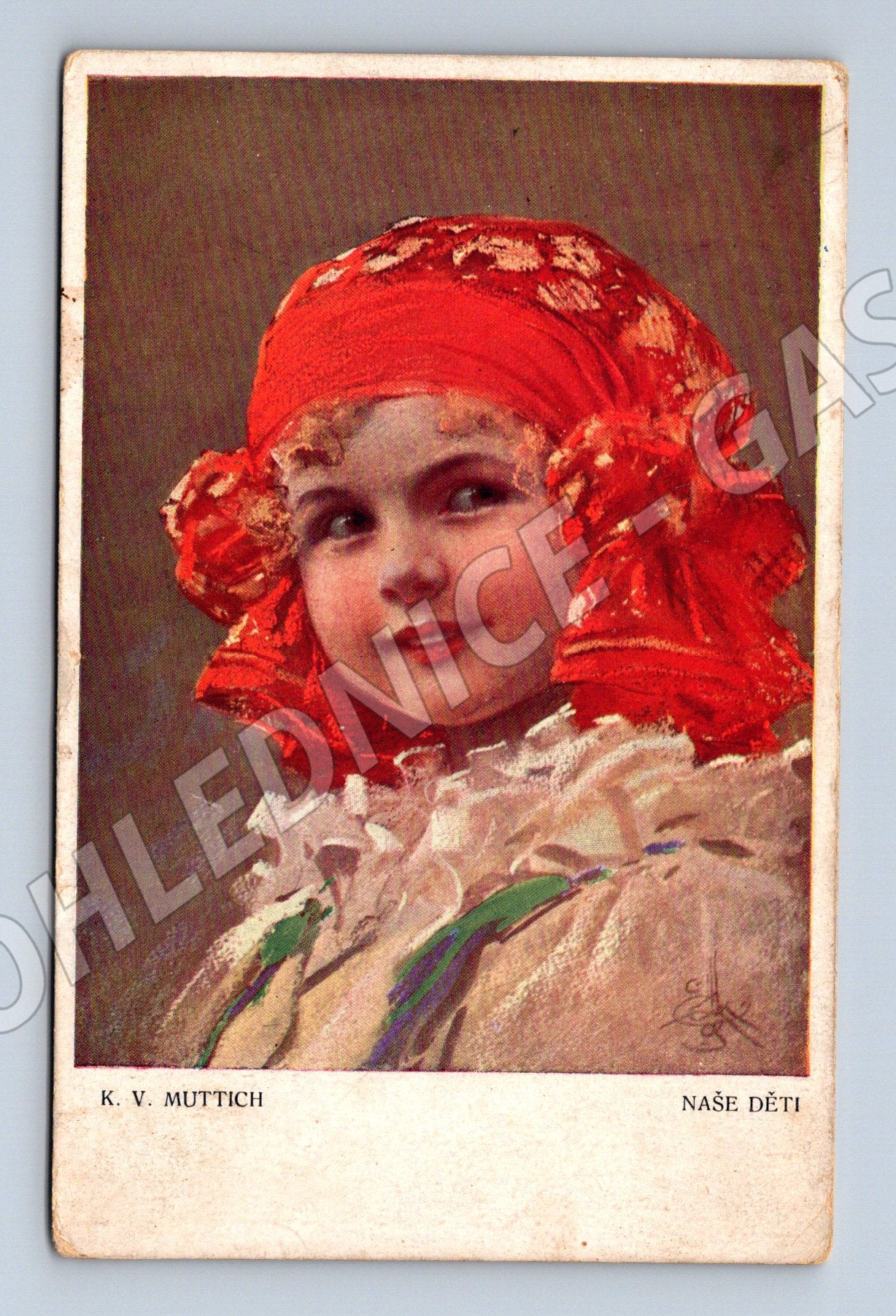 Pohlednice K V Muttich Naše děti etnografie 1908 (M8474)