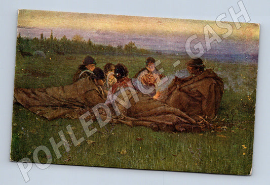 Pohlednice Joža Uprka Na pastvě Orbis etnografická (M8476)