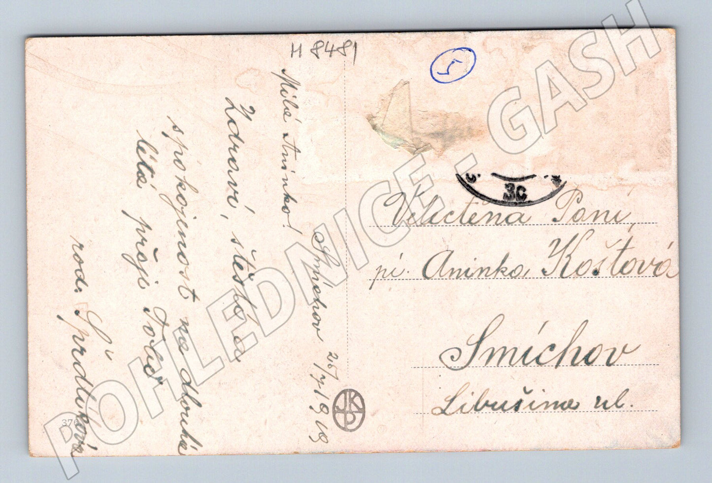 Pohlednice Prof F Šindelář dívka v kroji 1913 etnografie (M8481)