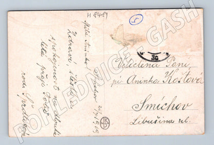 Pohlednice Prof F Šindelář dívka v kroji 1913 etnografie (M8481)