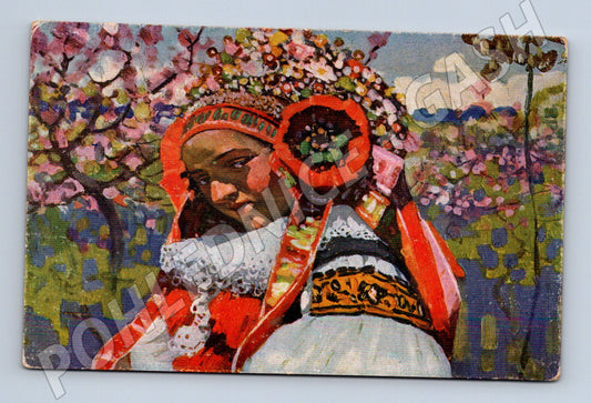 Pohlednice Joža Uprka Nevěsta z Vlčnova etnografie folk (M8485)