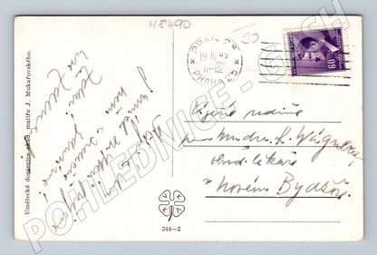 Pohlednice Velikonoční 1943 etnografický motiv kroje (M8490)