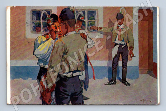 Pohlednice A Frolka lidové kroje historická odeslaná (M8493)