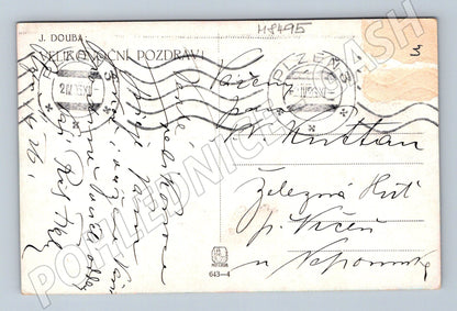 Pohlednice Velikonoční 1925 dívky v krojích český venkov (M8495)