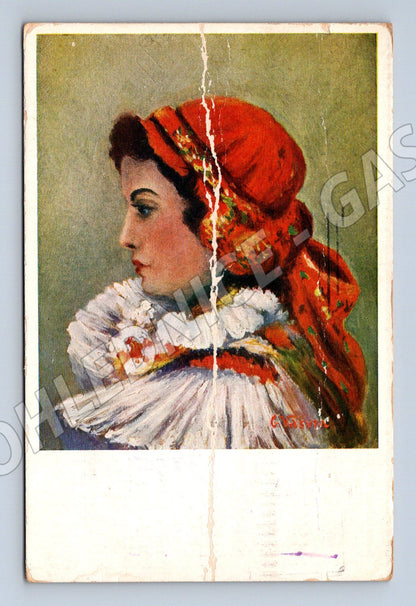 Pohlednice Moravská dívka v kroji 1962 etnografie (M8498)